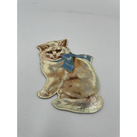 Vintage 1986 Merrimack Kitty Die Cut Cardboard Ornament - Picture 2 of 4